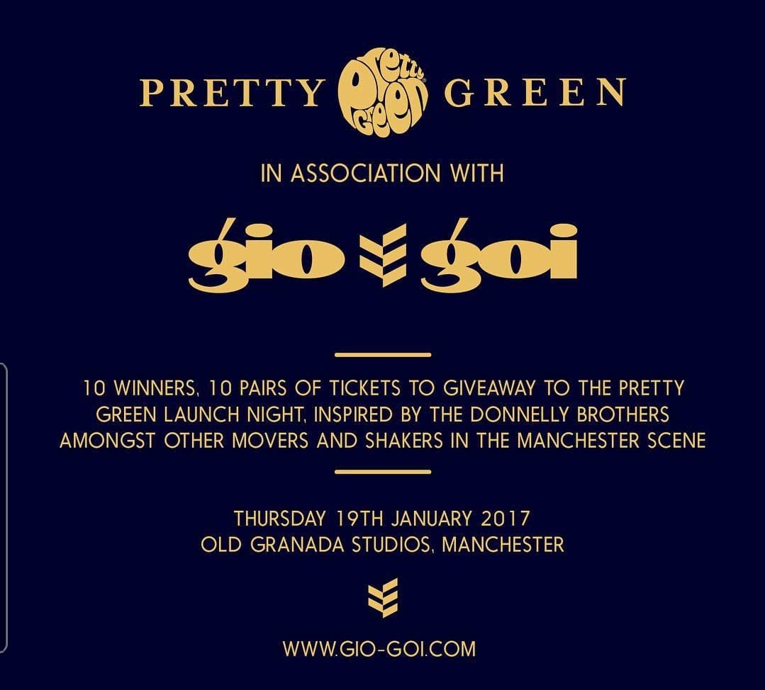 Pretty Green in association with giogoi: launch night at Old Granada Studios, Manchester, January 2017